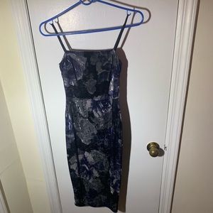 Velvet mini floral dress